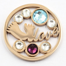 Fashion Foot & Love Coin Plate with Big Stones
